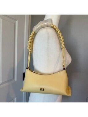 CULT GAIA Braided Butter Yellow Leather Shoulder Bag NWT